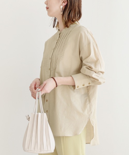 reca（レカ）の「ピンタックドレスシャツ（シャツ/ブラウス・レディース・ブルー系その他/オフホワイト/グリーン系その他/ベージュ・M）」の6枚目の写真