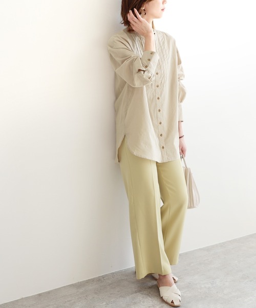 reca（レカ）の「ピンタックドレスシャツ（シャツ/ブラウス・レディース・ブルー系その他/オフホワイト/グリーン系その他/ベージュ・M）」の7枚目の写真