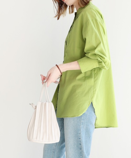 reca（レカ）の「ピンタックドレスシャツ（シャツ/ブラウス・レディース・ブルー系その他/オフホワイト/グリーン系その他/ベージュ・M）」の9枚目の写真