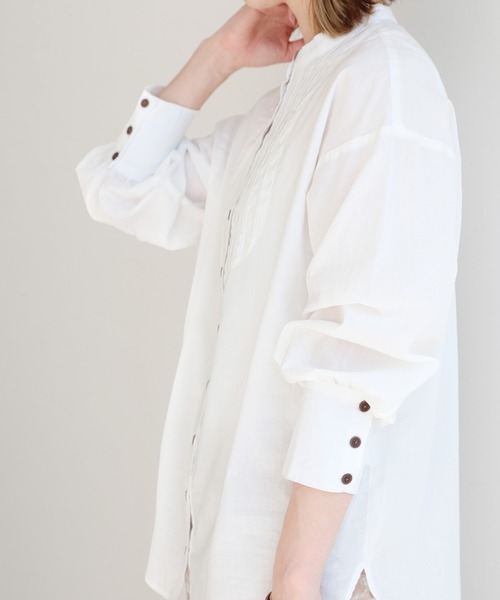 reca（レカ）の「ピンタックドレスシャツ（シャツ/ブラウス・レディース・ブルー系その他/オフホワイト/グリーン系その他/ベージュ・M）」の10枚目の写真