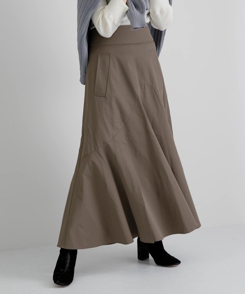 LAATO(ラート)の「FLARE LONG SKIRT(スカート・レディース・グレー/カーキ・FREE)」の3枚目の写真