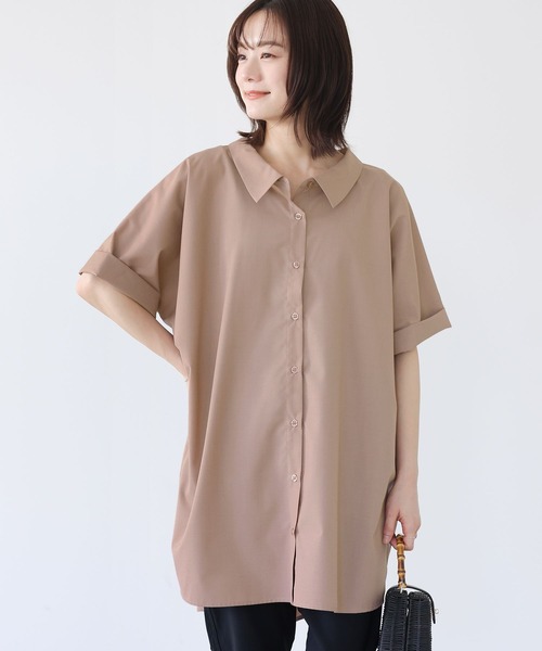 n'OrLABEL(ノアールレーベル)の「『洗練デザインロングシャツ』(シャツ/ブラウス・レディース・オフホワイト/カーキ/ブラック/ダークネイビー/ベージュ/ピンクベージュ・FREE)」の17枚目の写真