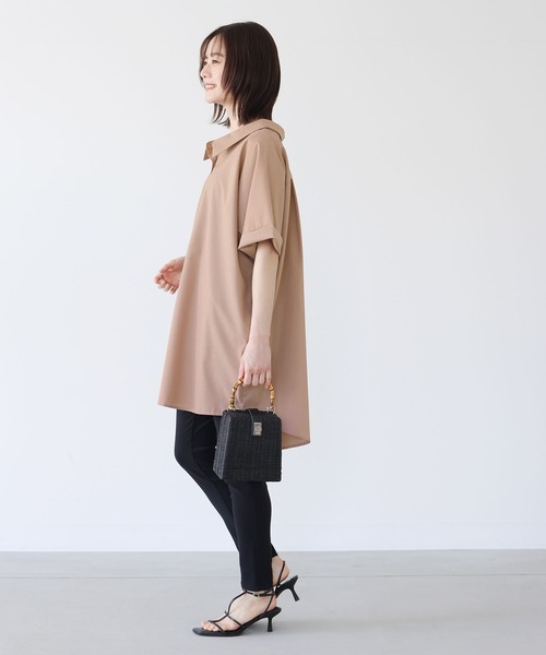 n'OrLABEL(ノアールレーベル)の「『洗練デザインロングシャツ』(シャツ/ブラウス・レディース・オフホワイト/カーキ/ブラック/ダークネイビー/ベージュ/ピンクベージュ・FREE)」の8枚目の写真