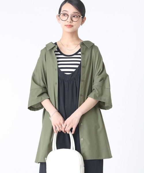 n'OrLABEL(ノアールレーベル)の「『洗練デザインロングシャツ』(シャツ/ブラウス・レディース・オフホワイト/カーキ/ブラック/ダークネイビー/ベージュ/ピンクベージュ・FREE)」の22枚目の写真