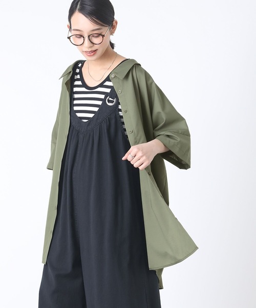 n'OrLABEL(ノアールレーベル)の「『洗練デザインロングシャツ』(シャツ/ブラウス・レディース・オフホワイト/カーキ/ブラック/ダークネイビー/ベージュ/ピンクベージュ・FREE)」の18枚目の写真