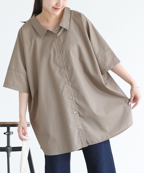 n'OrLABEL(ノアールレーベル)の「『洗練デザインロングシャツ』(シャツ/ブラウス・レディース・オフホワイト/カーキ/ブラック/ダークネイビー/ベージュ/ピンクベージュ・FREE)」の19枚目の写真