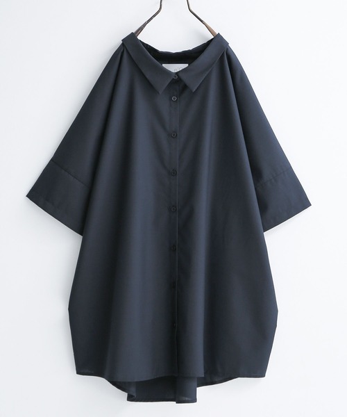 n'OrLABEL(ノアールレーベル)の「『洗練デザインロングシャツ』(シャツ/ブラウス・レディース・オフホワイト/カーキ/ブラック/ダークネイビー/ベージュ/ピンクベージュ・FREE)」の9枚目の写真