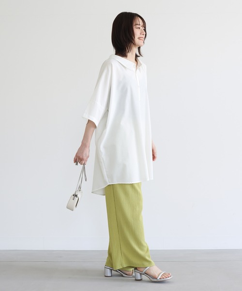 n'OrLABEL(ノアールレーベル)の「『洗練デザインロングシャツ』(シャツ/ブラウス・レディース・オフホワイト/カーキ/ブラック/ダークネイビー/ベージュ/ピンクベージュ・FREE)」の21枚目の写真