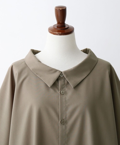 n'OrLABEL（ノアールレーベル）の「『洗練デザインロングシャツ』（シャツ/ブラウス・レディース・オフホワイト/カーキ/ブラック/ダークネイビー/ベージュ/ピンクベージュ・FREE）」の14枚目の写真