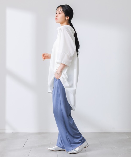 n'OrLABEL(ノアールレーベル)の「『洗練デザインロングシャツ』(シャツ/ブラウス・レディース・オフホワイト/カーキ/ブラック/ダークネイビー/ベージュ/ピンクベージュ・FREE)」の11枚目の写真
