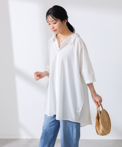n'OrLABEL(ノアールレーベル)の「『洗練デザインロングシャツ』(シャツ/ブラウス・レディース・オフホワイト/カーキ/ブラック/ダークネイビー/ベージュ/ピンクベージュ・FREE)」の13枚目の写真