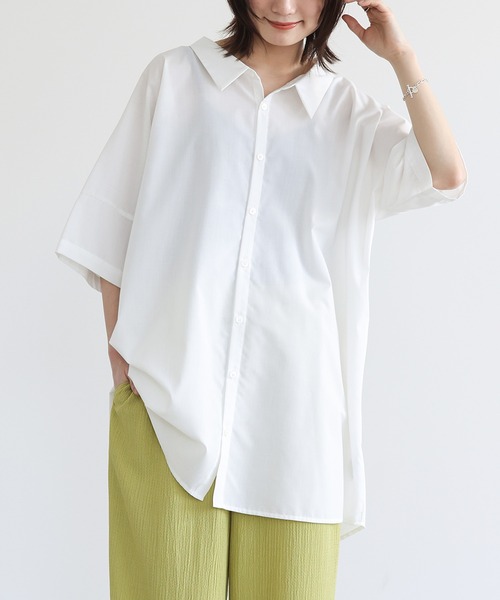 n'OrLABEL(ノアールレーベル)の「『洗練デザインロングシャツ』(シャツ/ブラウス・レディース・オフホワイト/カーキ/ブラック/ダークネイビー/ベージュ/ピンクベージュ・FREE)」の16枚目の写真