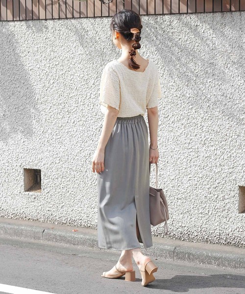 Crisp（クリスプ）の「ジャガードメロウTシャツ（Tシャツ/カットソー・レディース・アイボリー・FREE）」の10枚目の写真