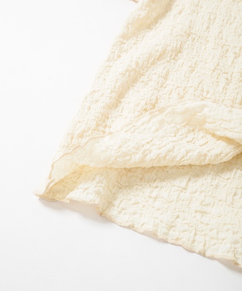 Crisp（クリスプ）の「ジャガードメロウTシャツ（Tシャツ/カットソー・レディース・アイボリー・FREE）」の3枚目の写真