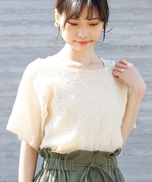 Crisp（クリスプ）の「ジャガードメロウTシャツ（Tシャツ/カットソー・レディース・アイボリー・FREE）」の18枚目の写真