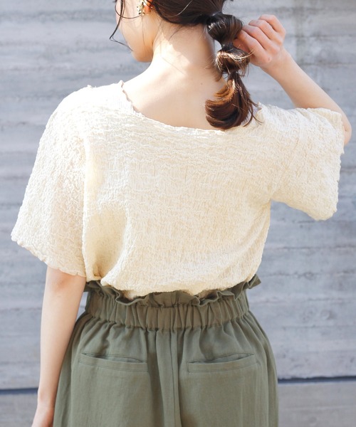 Crisp（クリスプ）の「ジャガードメロウTシャツ（Tシャツ/カットソー・レディース・アイボリー・FREE）」の20枚目の写真