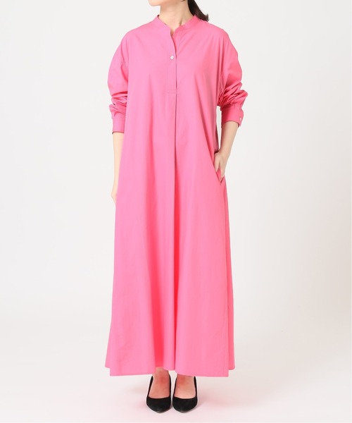 SLOBE IENA(スローブイエナ)の「SIDOGRAS ポプリンスキッパーワンピース【手洗い可能】◆(ワンピース・レディース・カーキ/ピンク・38/36)」の16枚目の写真