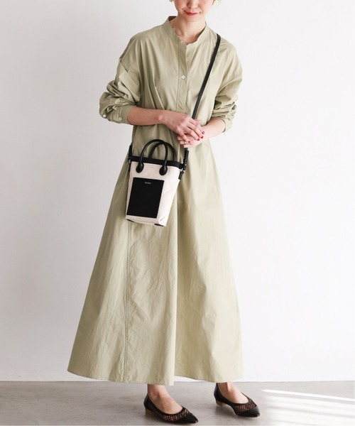SLOBE IENA(スローブイエナ)の「SIDOGRAS ポプリンスキッパーワンピース【手洗い可能】◆(ワンピース・レディース・カーキ/ピンク・38/36)」の21枚目の写真