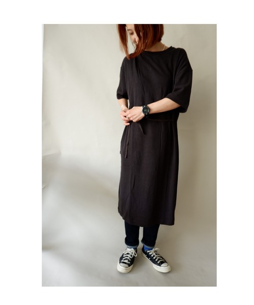 MANASTASH（マナスタッシュ）の「MANASTASH/マナスタッシュ　Ws HEMP SLIT DRESS（ワンピース・レディース・ブラック/ナチュラル/オレンジ/オレンジ系その他・MEDIUM）」の20枚目の写真