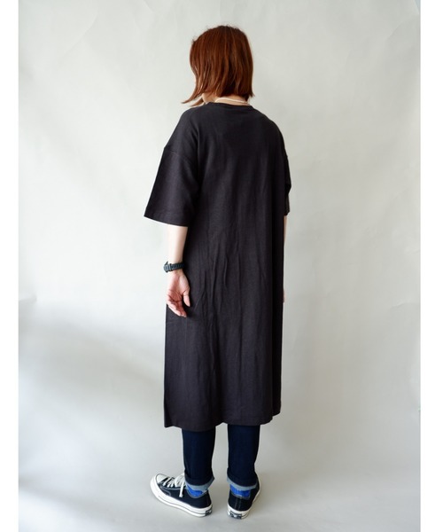 MANASTASH（マナスタッシュ）の「MANASTASH/マナスタッシュ　Ws HEMP SLIT DRESS（ワンピース・レディース・ブラック/ナチュラル/オレンジ/オレンジ系その他・MEDIUM）」の22枚目の写真
