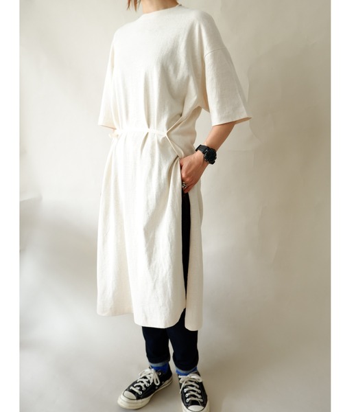 MANASTASH（マナスタッシュ）の「MANASTASH/マナスタッシュ　Ws HEMP SLIT DRESS（ワンピース・レディース・ブラック/ナチュラル/オレンジ/オレンジ系その他・MEDIUM）」の14枚目の写真