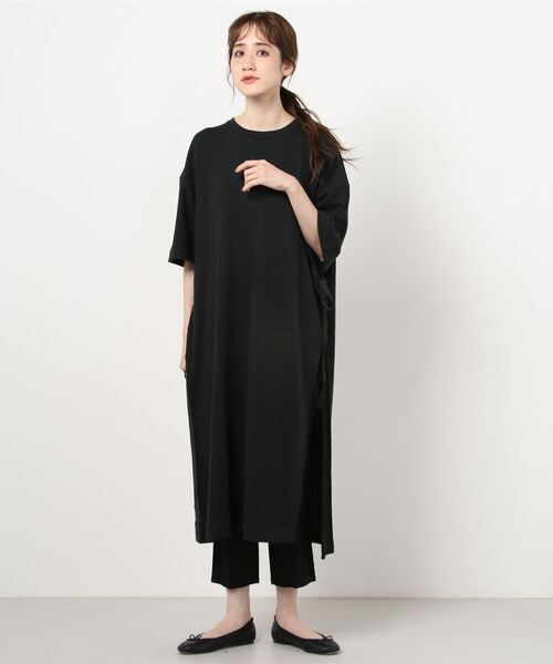 MANASTASH（マナスタッシュ）の「MANASTASH/マナスタッシュ　Ws HEMP SLIT DRESS（ワンピース・レディース・ブラック/ナチュラル/オレンジ/オレンジ系その他・MEDIUM）」の5枚目の写真