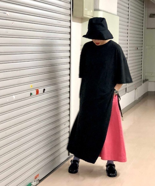 MANASTASH（マナスタッシュ）の「MANASTASH/マナスタッシュ　Ws HEMP SLIT DRESS（ワンピース・レディース・ブラック/ナチュラル/オレンジ/オレンジ系その他・MEDIUM）」の6枚目の写真