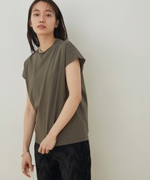 コットンクルーネックフレンチTEE