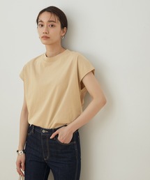 コットンクルーネックフレンチTEE