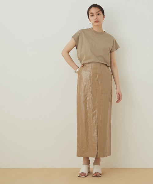 ADAM ET ROPE'(アダムエロペ)の「コットンクルーネックフレンチTEE(Tシャツ/カットソー・レディース・ホワイト/チャコールグレー/ピンク/クリーム/ブラウン系その他3・FREE)」の20枚目の写真