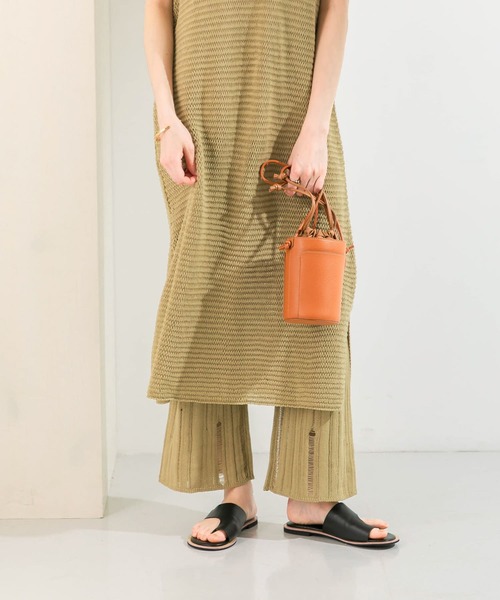 KBF(ケイビーエフ)の「針抜きニットパンツ(その他パンツ・レディース・ライトカーキ/ライトベージュ/オレンジ・ONE)」の1枚目の写真