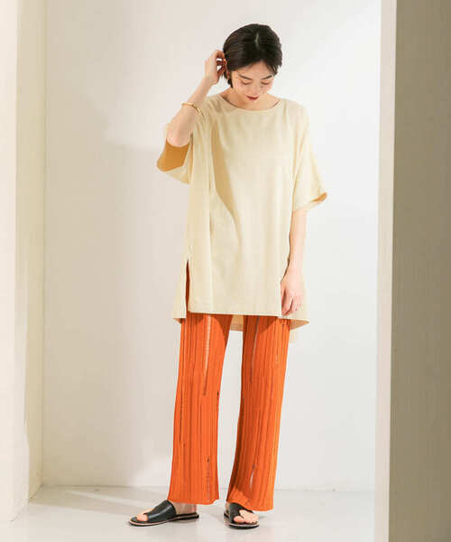 KBF(ケイビーエフ)の「針抜きニットパンツ(その他パンツ・レディース・ライトカーキ/ライトベージュ/オレンジ・ONE)」の5枚目の写真