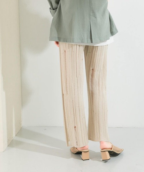 KBF(ケイビーエフ)の「針抜きニットパンツ(その他パンツ・レディース・ライトカーキ/ライトベージュ/オレンジ・ONE)」の6枚目の写真