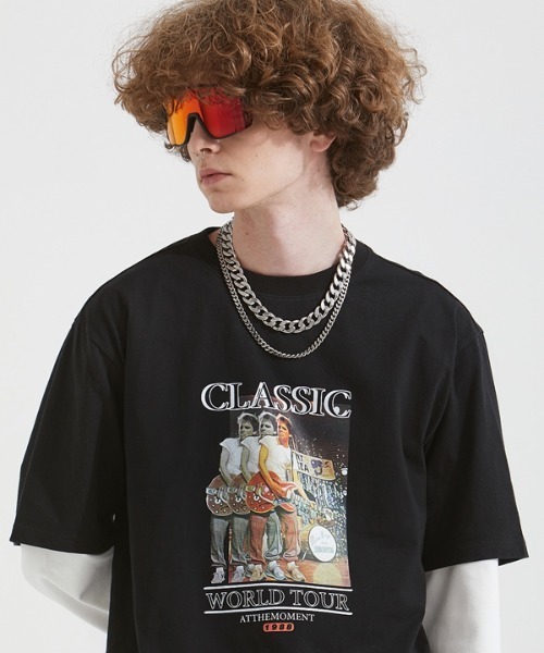AT THE MOMENT(アットザモーメント)の「【AT THE MOMENT 】ワールドツアーハーフティーシャツ / World Tour Half T-shirt(Tシャツ/カットソー・レディース・ブラック/ホワイト・LARGE/MEDIUM)」の12枚目の写真