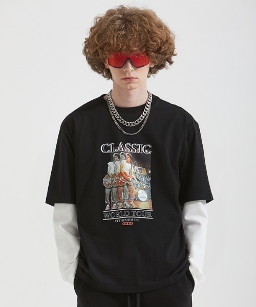 AT THE MOMENT(アットザモーメント)の「【AT THE MOMENT 】ワールドツアーハーフティーシャツ / World Tour Half T-shirt(Tシャツ/カットソー・レディース・ブラック/ホワイト・LARGE/MEDIUM)」の9枚目の写真