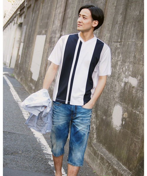 HIDEAWAYS NICOLE（ハイダウェイニコル）の「パネル切り替えTシャツ（Tシャツ/カットソー・メンズ・ホワイト/その他1/ネイビー/その他2/ブラック/その他3・X-LARGE/LARGE/MEDIUM）」の3枚目の写真