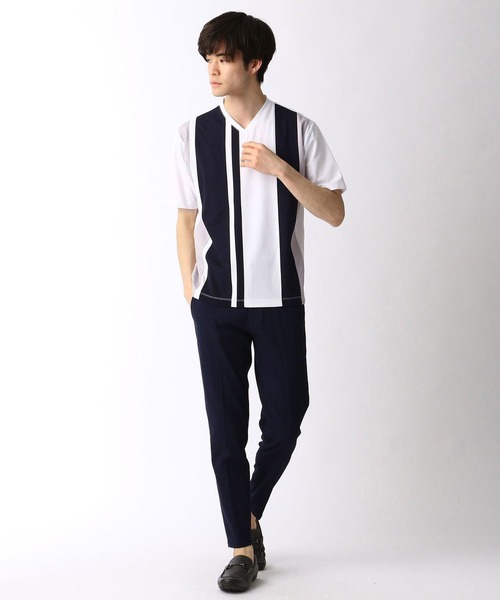 HIDEAWAYS NICOLE（ハイダウェイニコル）の「パネル切り替えTシャツ（Tシャツ/カットソー・メンズ・ホワイト/その他1/ネイビー/その他2/ブラック/その他3・X-LARGE/LARGE/MEDIUM）」の11枚目の写真