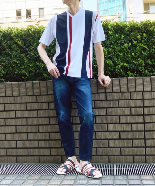 HIDEAWAYS NICOLE（ハイダウェイニコル）の「パネル切り替えTシャツ（Tシャツ/カットソー・メンズ・ホワイト/その他1/ネイビー/その他2/ブラック/その他3・X-LARGE/LARGE/MEDIUM）」の8枚目の写真