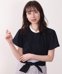 バンドカラー2WAYデザインブラウス