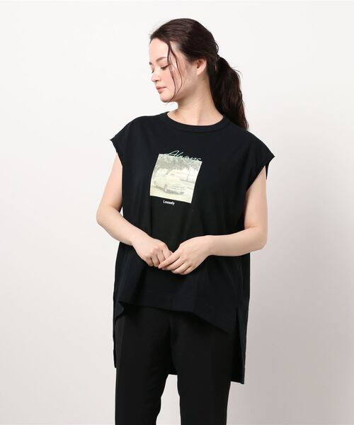 RAG MACHINE（ラグマシーン）の「【RAG MACHINE】フォトプリントノースリーブ（タンクトップ・レディース・ベージュ/ブラック/ホワイト・L/M）」の6枚目の写真