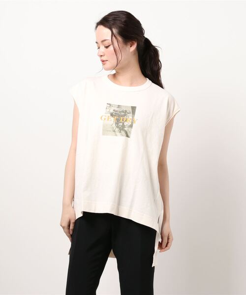 RAG MACHINE（ラグマシーン）の「【RAG MACHINE】フォトプリントノースリーブ（タンクトップ・レディース・ベージュ/ブラック/ホワイト・L/M）」の7枚目の写真