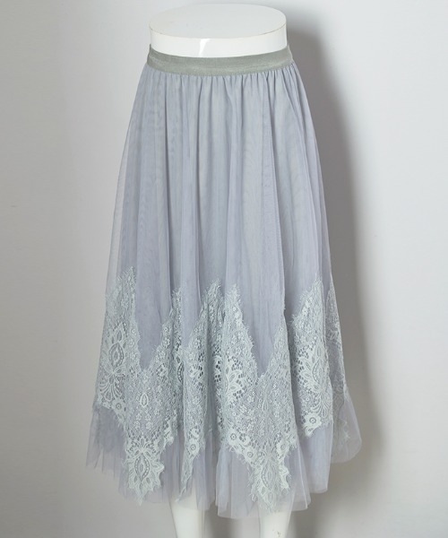 Futier land（フューティアランド）の「裾レースチュールスカート（スカート・レディース・アイボリー/ブラック/グレー・FREE）」の11枚目の写真