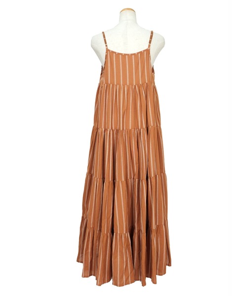 ANDJ(アンドジェイ)の「インド綿ティアードキャミマキシワンピース(ワンピース・レディース・テラコッタ/ネイビー/パープル・M)」の5枚目の写真