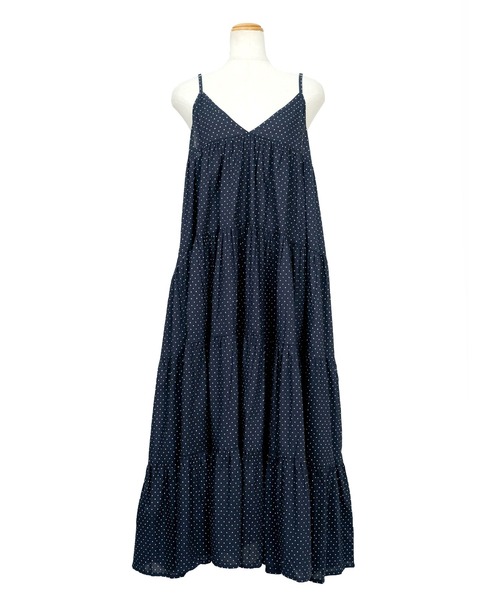 ANDJ(アンドジェイ)の「インド綿ティアードキャミマキシワンピース(ワンピース・レディース・テラコッタ/ネイビー/パープル・M)」の21枚目の写真