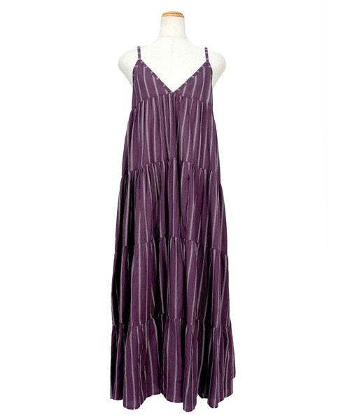 ANDJ(アンドジェイ)の「インド綿ティアードキャミマキシワンピース(ワンピース・レディース・テラコッタ/ネイビー/パープル・M)」の9枚目の写真