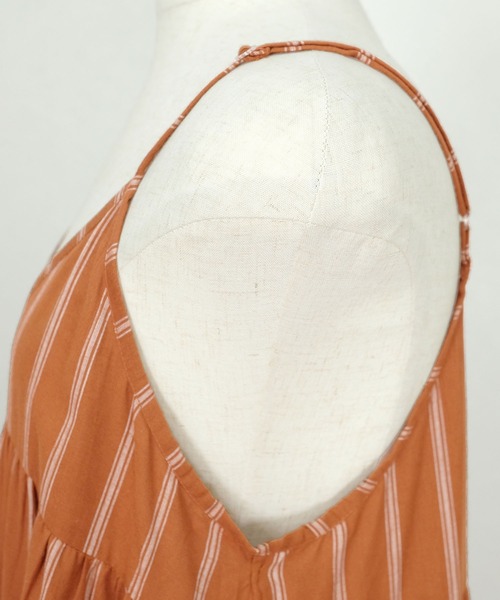 ANDJ(アンドジェイ)の「インド綿ティアードキャミマキシワンピース(ワンピース・レディース・テラコッタ/ネイビー/パープル・M)」の12枚目の写真