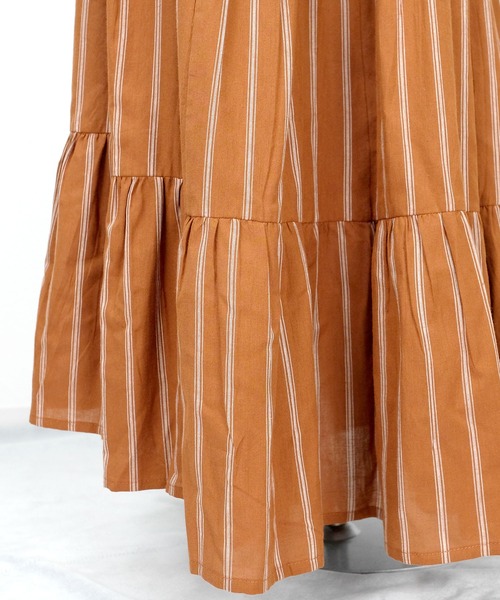 ANDJ(アンドジェイ)の「インド綿ティアードキャミマキシワンピース(ワンピース・レディース・テラコッタ/ネイビー/パープル・M)」の18枚目の写真