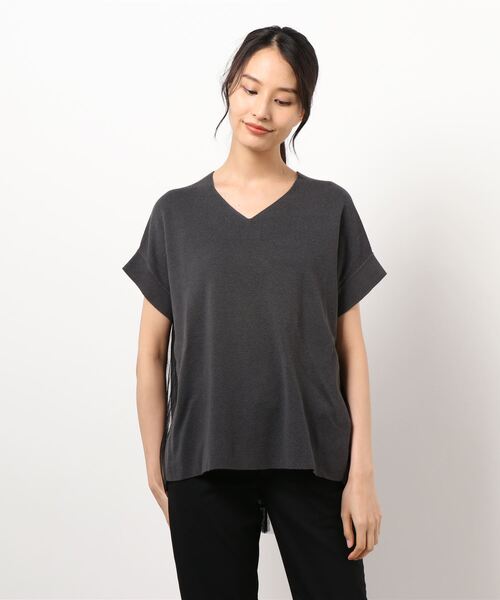 INTERPLANET（インタープラネット）の「ＢＡＣＫプリーツチュールニットプルオーバー（ニット/セーター・レディース・チャコールグレー/ライトグレー/ベージュ・FREE）」の22枚目の写真