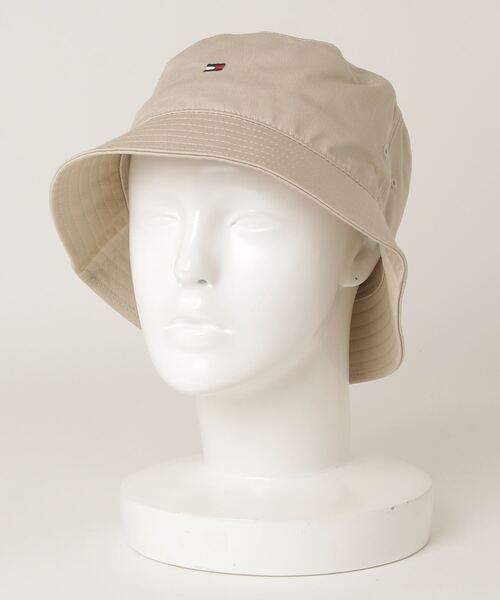TOMMY HILFIGER（トミーヒルフィガー）の「オンライン限定バケットハット（ハット・メンズ・ベージュ/ネイビー・FREE）」の4枚目の写真