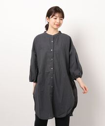 Samansa Mos2 | 脇リボンバンドカラーチュニック(シャツ/ブラウス)